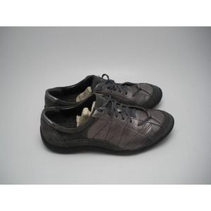 Hush Puppies Women's Size 8.5 Silver and Grey Leather/Suede Sneakers H508251